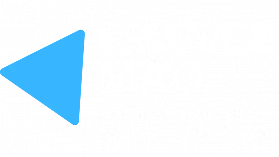 Logo France MAO avec triangle bleu et slogan