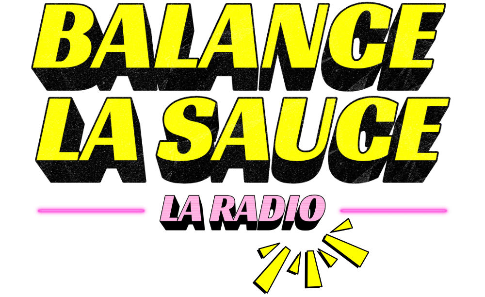 Logo Balance la sauce la radio webradio jaune et rose