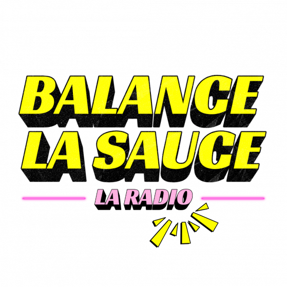 Logo Balance la Sauce - La Radio jaune et rose