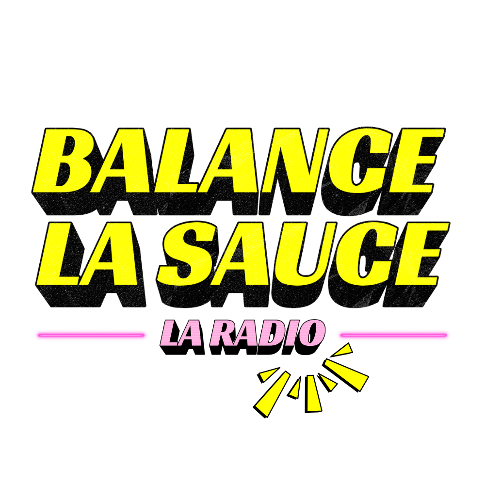 Logo Balance la Sauce - La Radio jaune et rose