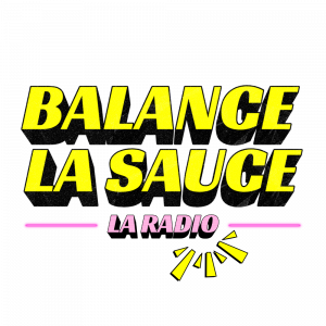 Logo webradio Balance la Sauce - La Radio jaune et rose